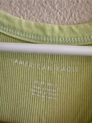 NWT American Eagle Outfitters Lime Green Ribbed Tank thumbnail 2