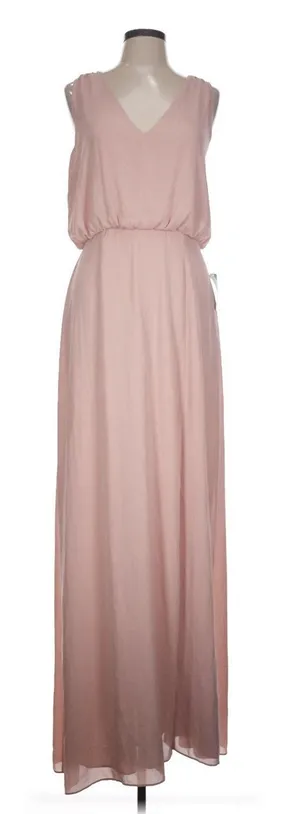 NWT WAYF Blush Pink Bella Blouson Column Gown Maxi Formal Dress Sz L Long thumbnail 1
