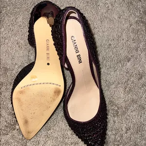Gianni‎ Bini Pointed Toe Crystal Flats - Deep Burgundy thumbnail 2