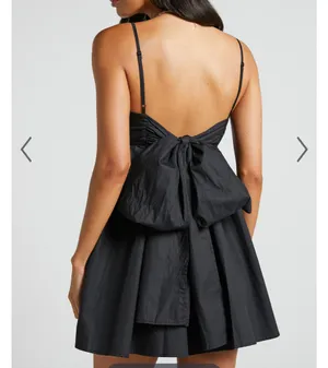 Showpo Black Mini Dress With Bow thumbnail 2