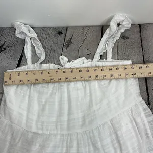 Altar’d State White Ruffled Strap Tired Dress cotton size Large thumbnail 9