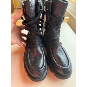 Geox Vilde Combat Boots Black Lace Up Edgy Street Style Size 38 US 8 thumbnail 6
