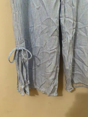 Sienna Sky Light Blue & White Striped Wide-Leg Tie-Hem Pants thumbnail 4