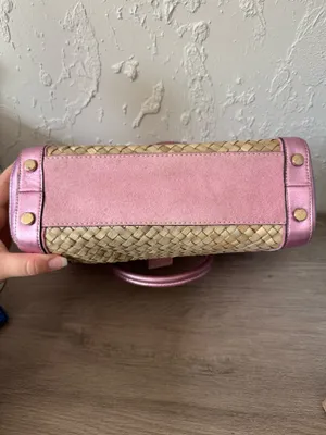 Coach Vintage 2004 Pink Straw Tote Bag - Style 4419 thumbnail 14