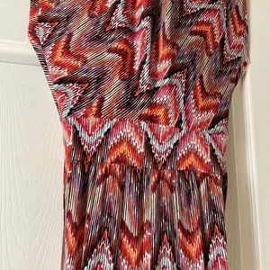 Veronica M Jene Stretch Drop Waist Maxi Dress Medium Boho Chevron Geometric thumbnail 5