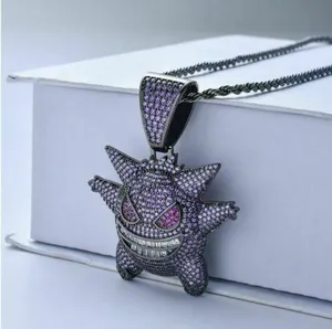 Pokemon Gengar Purple Necklace - Great Gift - Rhinestone thumbnail 4