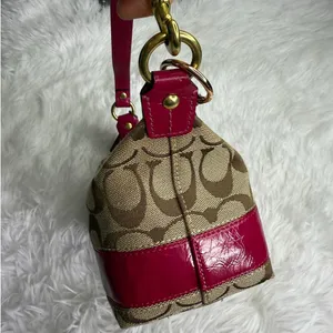 y2k COACH Legacy Stripe Signature Canvas Mini Purse Shoulder Bag Wristlet thumbnail 4