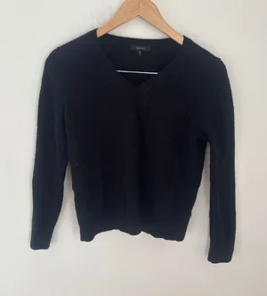 Quince Black‎ 100% Mongolian Cashmere V-Neck Sweater Small thumbnail 1