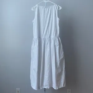 Paris Sport Club Cotton Boho Coastal Prairie Eyelet Button Midi Dress 7 White thumbnail 6