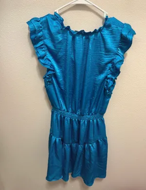 Steve Madden Blue Ruffle Tiered Dress thumbnail 4