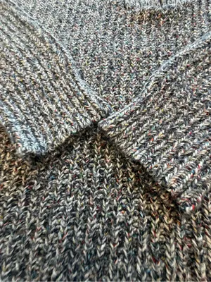 OFFLINE by Aerie Gray Confetti Marled Knit Quarter Zip Sweater XL thumbnail 3