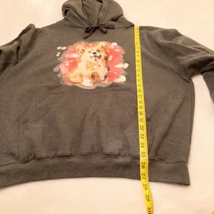 Corgi Cutie Charcoal Gray Hoodie Size Large EUC thumbnail 6