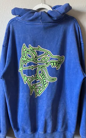 Kill Crew blue and green lux wolf hoodie thumbnail 7