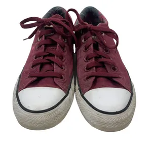 Converse 9 Chuck Taylor All Star Madison Burgundy Plaid Low Top Sneakers 561739F thumbnail 2