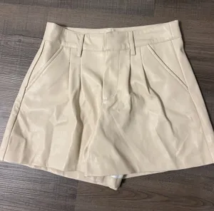 Forever 21 Cream Leather Shorts thumbnail 1
