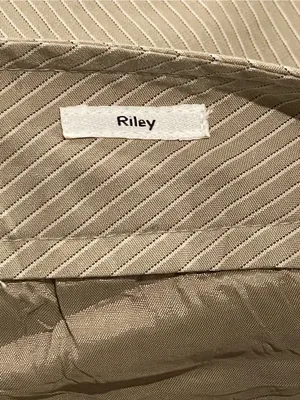 Calvin Klein Riley Tailored Khaki Pinstripe Wide-Leg Trousers thumbnail 8