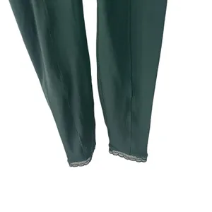 Nike Women's Size XS Green Yoga Lace Trim High Waisted Crop Leggings‎ thumbnail 3