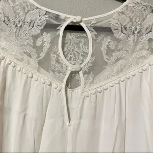 For Love & Lemons White Lace Sleeve Mini Swing Dress Womens S Babydoll Romantic thumbnail 11