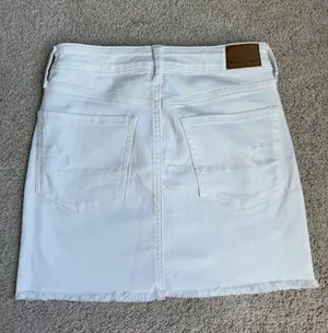 Super Stretch White Denim Mini Skirt thumbnail 3