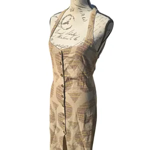 Anthropologie NWT Celandine Linen Halter Button-Front Maxi Dress‎ Beige XS thumbnail 4