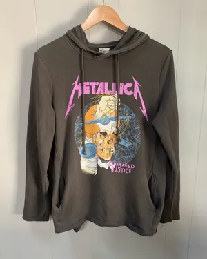 Divided by H&M Metallica Damaged Justice Graphic Hoodie Women's Size Large thumbnail 1