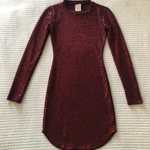 B Darlin Burgundy Sequin Long Sleeve Dress thumbnail 5