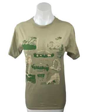 Parks Project Olive Green National Parks Graphic Print T Shirt Tee Top Size XS thumbnail 1