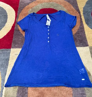 Aeropostale NWT Y2K Vintage Short Sleeve Henley Top Thin Burnout Purple Medium thumbnail 1