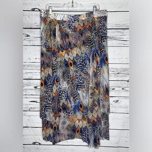 Chico’s NWT Size 3 (XL) Cool Animal Diamond Print Handkerchief Hem Skirt thumbnail 2