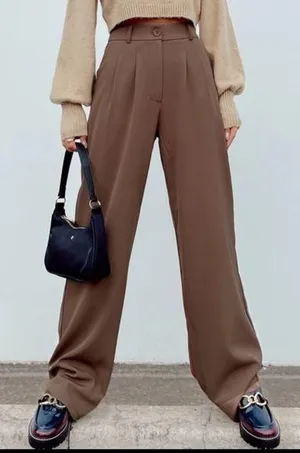 Princess Polly NWOT brown archer pants suit pants dress pants slacks us 2 thumbnail 1