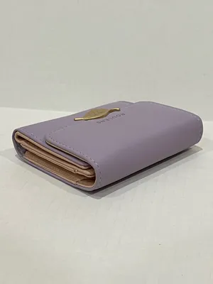 Roulens Lavender Purple RFID Blocking PU Leather Leaf Pendant Card Holder Wallet thumbnail 7