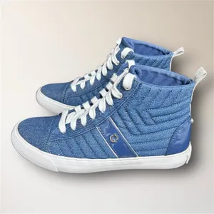 GBG Los Angeles Womens 7 Blue Sparkle Denim High Top Sneakers Quilted Y2K Retro‎ thumbnail 8