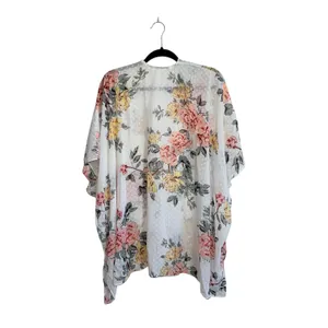 Maurices White Floral Swiss Clip Dot Kimono Multi Pastel Open Front thumbnail 6
