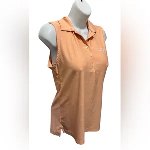 Peter Millar Peach Collared Golf Polo Top Size XS 5 Button Logo Active Shirt UPF thumbnail 2