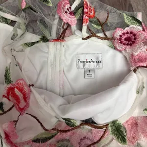 Premier Amour Cherry Blossom Embroidered Sheer Mesh Cocktail Dress 2 NWT thumbnail 6
