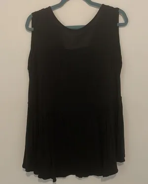 By Together Black Flowy Free People style V-Neck Top thumbnail 3