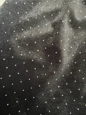 miami Black Velvet Long Sleeve Mini Dress with Silver Dot Detail thumbnail 5