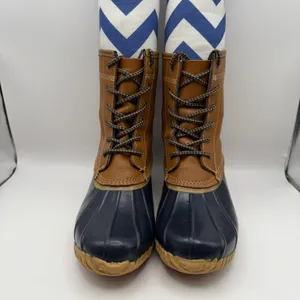 Land's End Women's Sz 8 Leather and Blue Rubber Duck Boots 502426‎ thumbnail 2