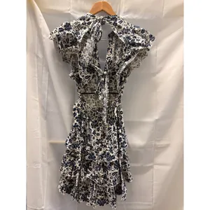 Love The Label Isla Smocked Tie-Back Ruffle Mini Dress XS Boho Date Floral‎ thumbnail 6