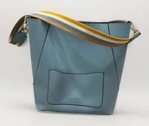 Bostanten Purse Blue Shoulder Bucket Tote Colorful Strap thumbnail 1