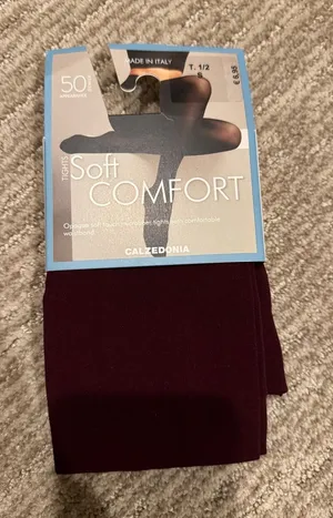 Calzedonia Soft Comfort Tights — Burgundy size small thumbnail 1