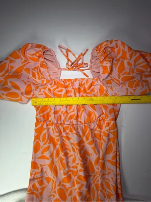 Sanctuary Neon Orange & Light Pink Leaf-Print Mini Dress thumbnail 5