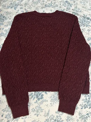 H&M Burgundy Knit Cardigan with Gold Buttons NWT thumbnail 5