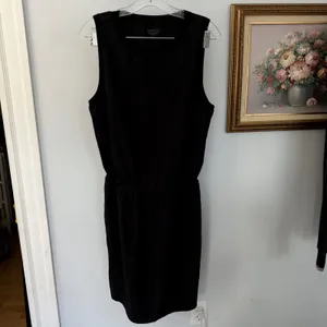 Athleta Rincon Dress Black Sleeveless Drawstring Waist‎ Activewear MIDI Large thumbnail 3