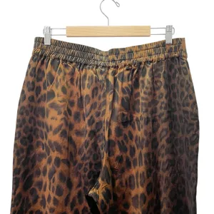 Cabi Party Velvet Pant Leopard Print Wide Leg Trousers Brown Black Size Large thumbnail 8