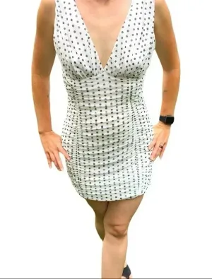 Love…Ady Ruched Polka Dot Mini Dress Scrunched thumbnail 1