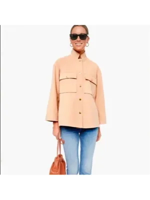 Tuckernuck Marant Camel Shirt Jacket Gold Snap XS Heavy Thick Minimalist Classic thumbnail 7
