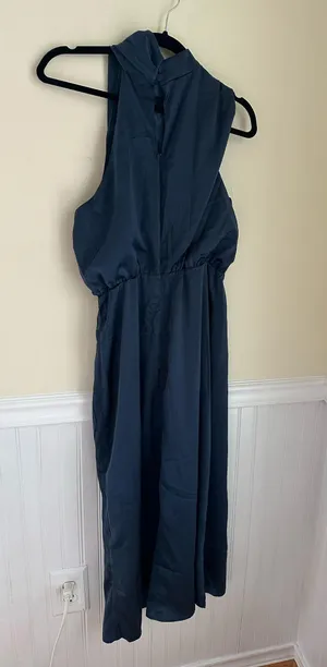 navy blue cowl neck dress Size M thumbnail 1