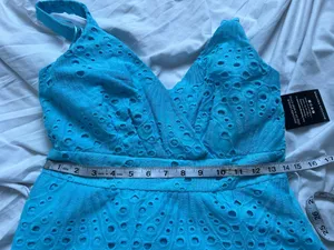 Boston Proper Eyelet Surplice Ankle Length Dress size 8 thumbnail 8