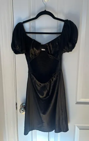 Princess Polly Black  Tie Front Dress thumbnail 1